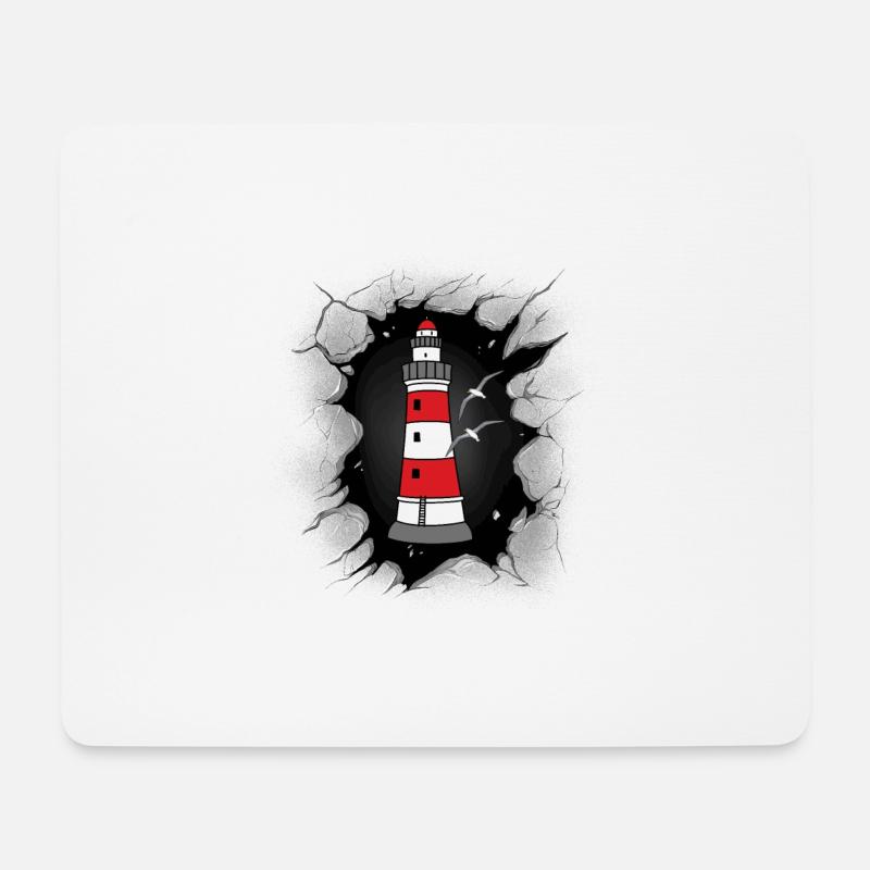 Leuchtturm Küste Leuchttürme - Mousepad (Querformat) - Weiß