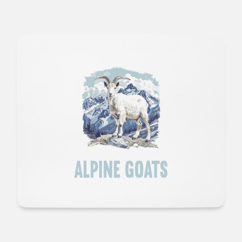 Alpine Goat Bergziegen Bergziege - Mousepad (Querformat) - Weiß
