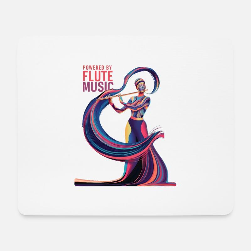 Unterstützt von Flute Music - Mousepad (Querformat) - Weiß