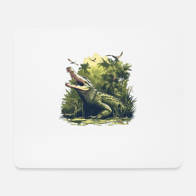 Alligatoren Alligator - Mousepad (Querformat) - Weiß