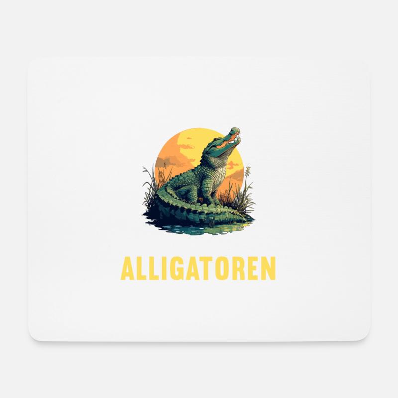 Alligatoren Alligator - Mousepad (Querformat) - Weiß