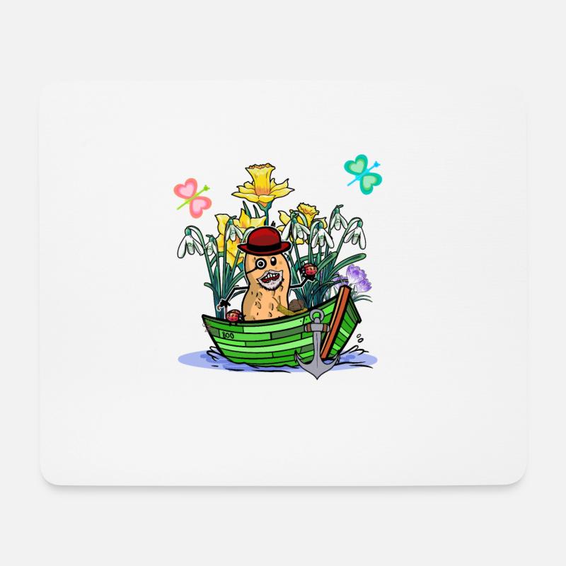 Rentner Erdnuss Frühling Boot Abenteuer Opa Nuss - Mousepad (Querformat) - Weiß