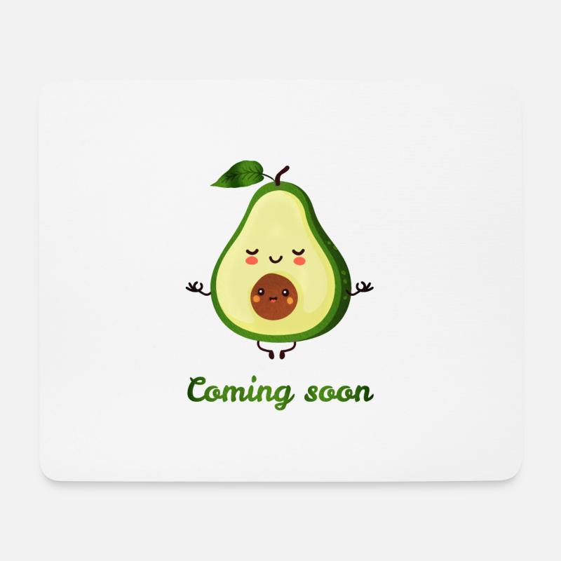 Avocado chillt mit Babybauch - Mousepad (Querformat) - Weiß