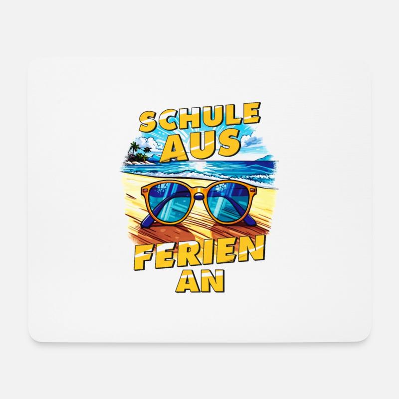SCHULE AUS FERIEN AN - Mousepad (Querformat) - Weiß