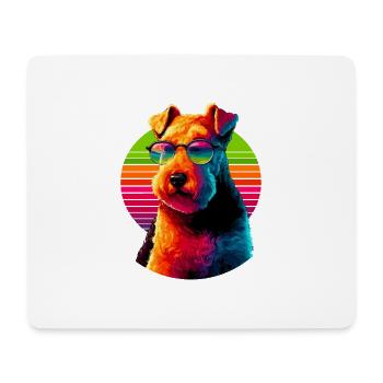 Retro Sunset Sunglasses Lakeland Terrier Terriers - Mouse Pad (horizontal) - white - Front