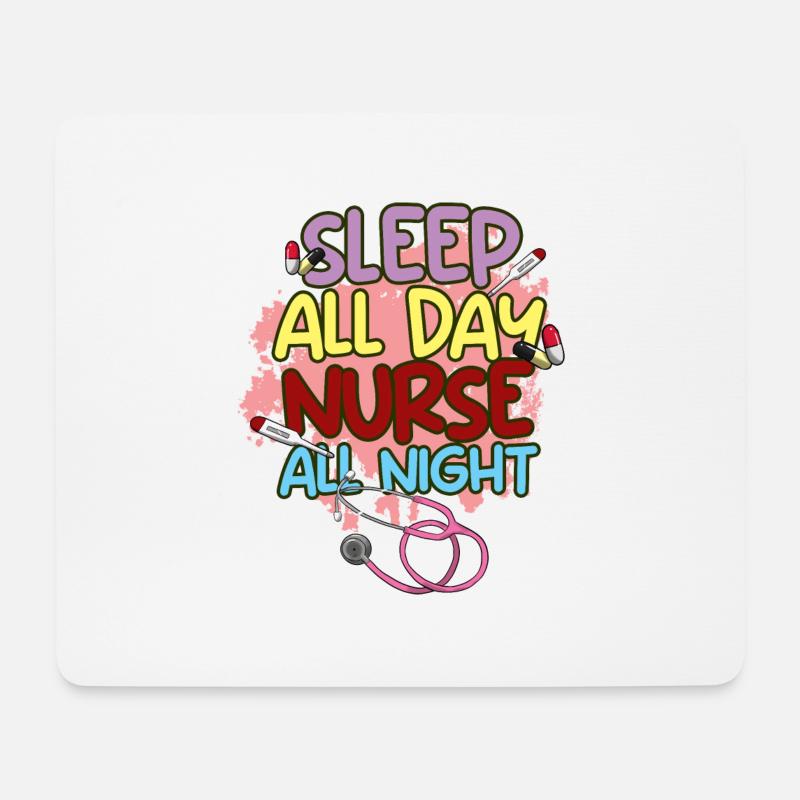Krankenschwester Nachtdienst Energie I Geschenk - Mousepad (Querformat) - Weiß