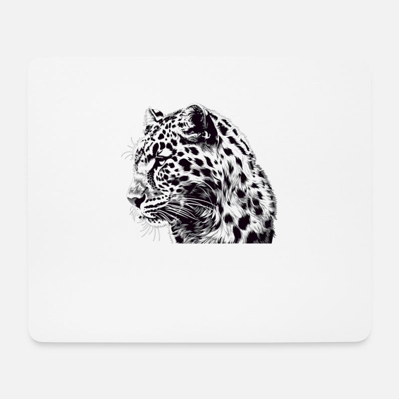Leoparden Leopard - Mousepad (Querformat) - Weiß