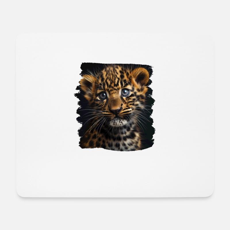 Leoparden Leopard - Mousepad (Querformat) - Weiß