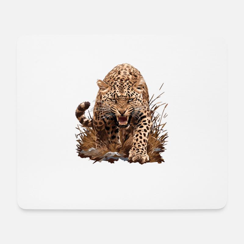 Leoparden Leopard - Mousepad (Querformat) - Weiß