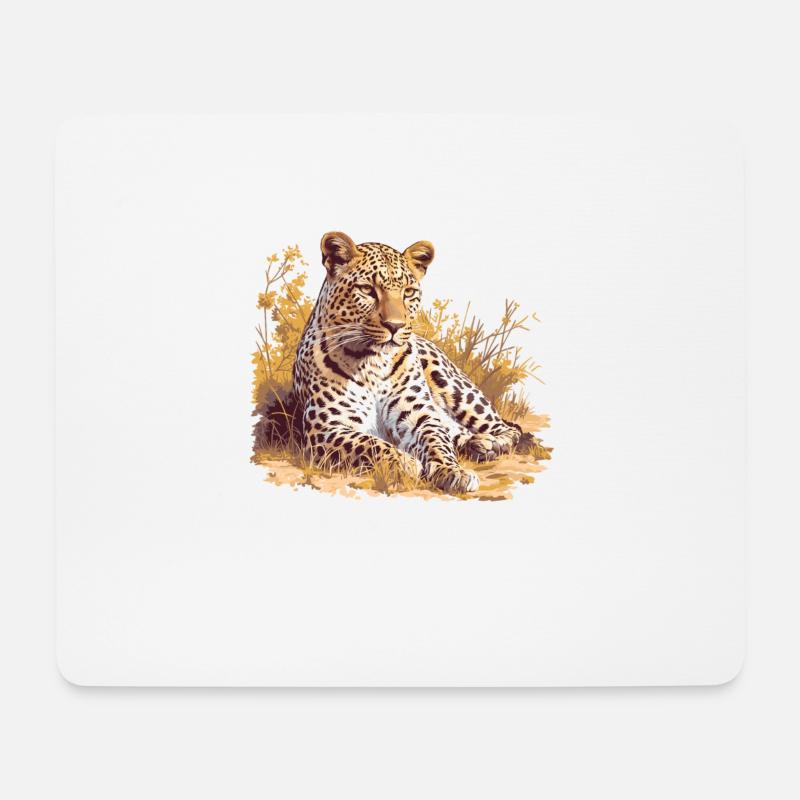 Leoparden Leopard - Mousepad (Querformat) - Weiß