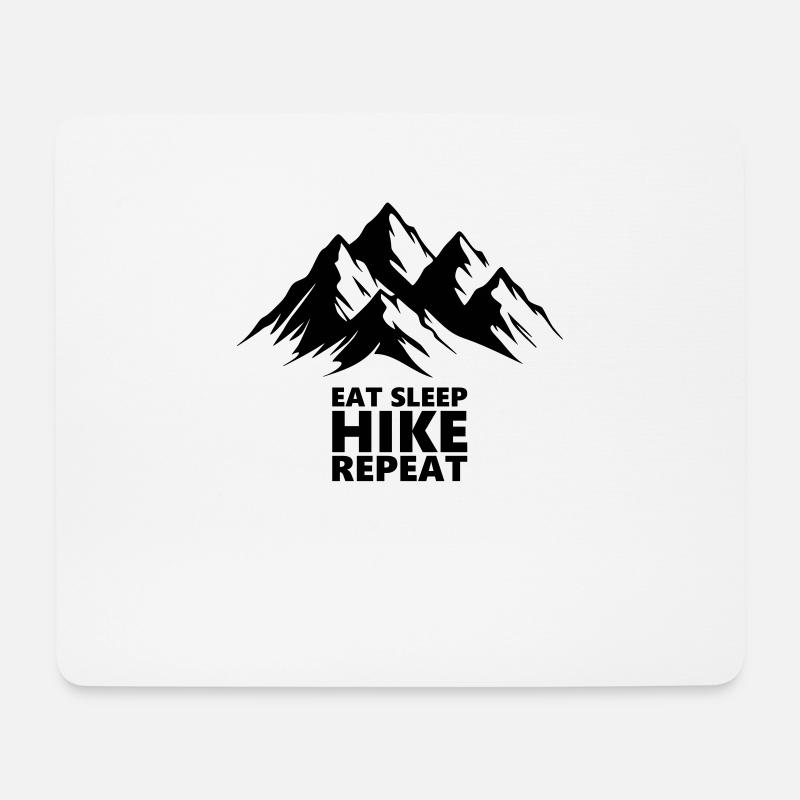 Alpen Berge Eat Sleep Hike Repeat Vektor - Mousepad (Querformat) - Weiß