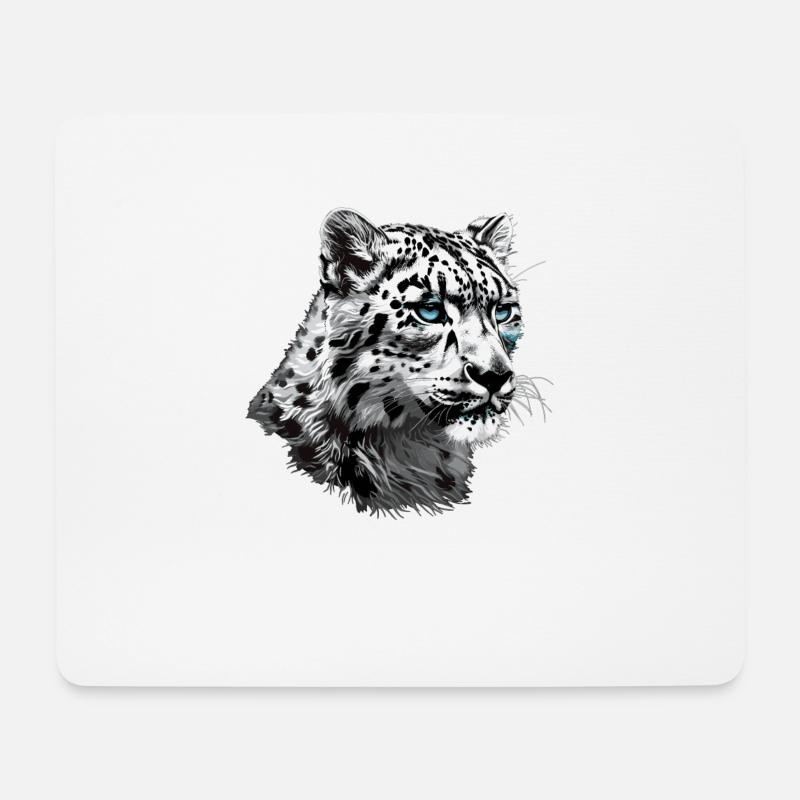 Snow Leopard Schneeleoparden Schneeleopard - Mousepad (Querformat) - Weiß
