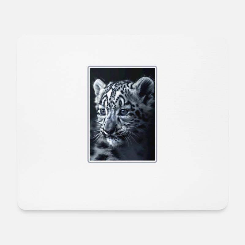 Snow Leopard Schneeleoparden Schneeleopard - Mousepad (Querformat) - Weiß