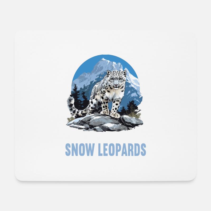 Snow Leopard Schneeleoparden Schneeleopard - Mousepad (Querformat) - Weiß
