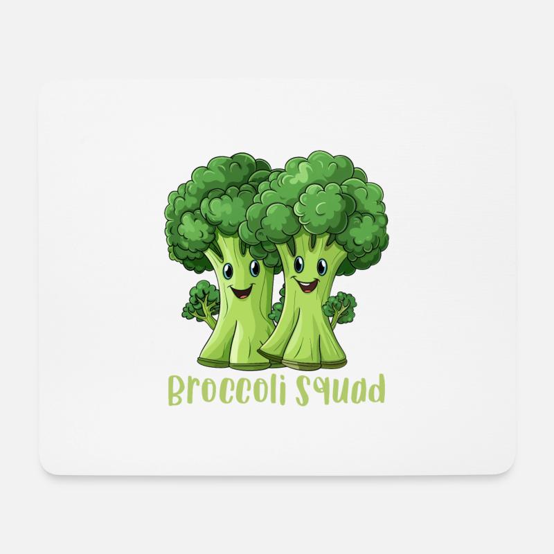 Broccoli Squad - Mousepad (Querformat) - Weiß