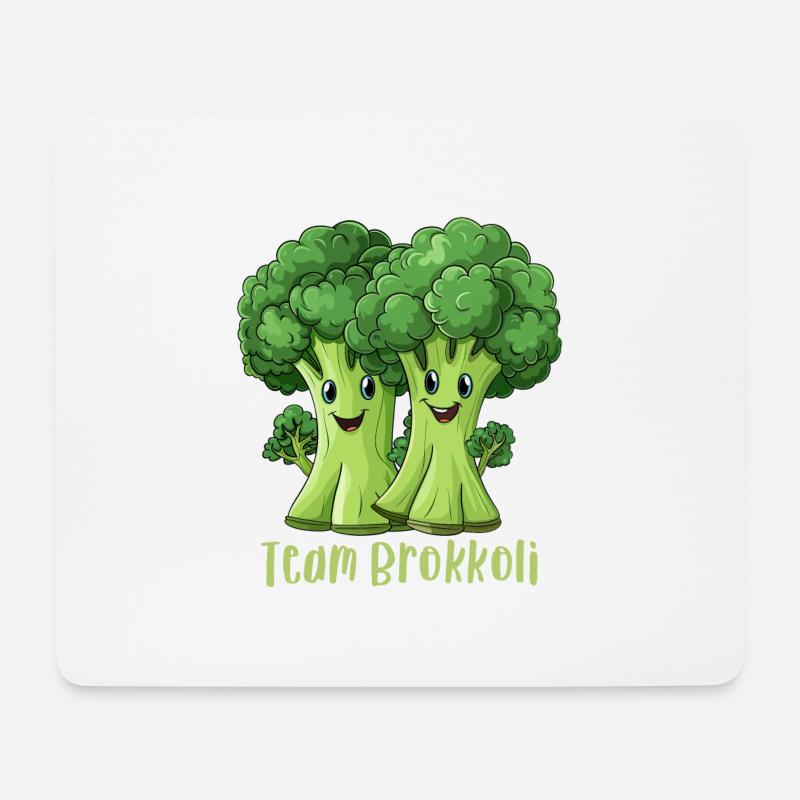 Team Brokkoli - Mousepad (Querformat) - Weiß