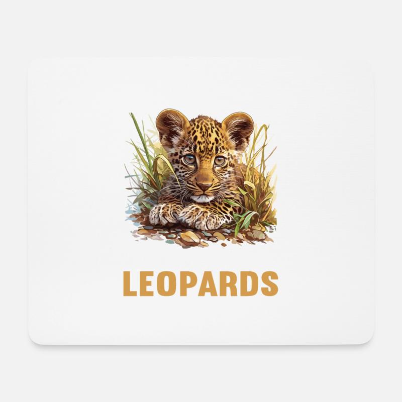 Leoparden Leopard - Mousepad (Querformat) - Weiß