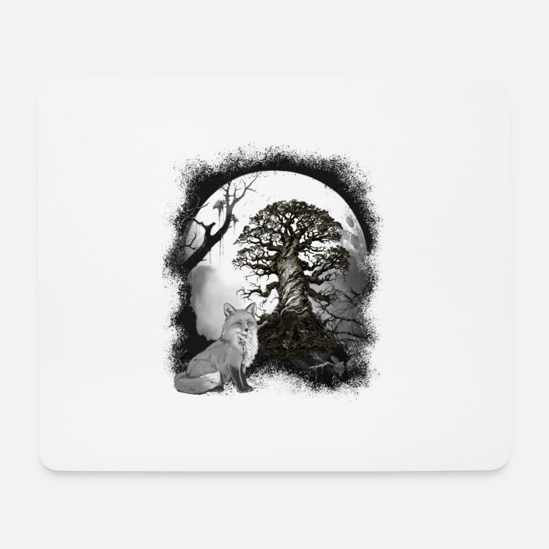 Halloween Wald Fuchs Füchse Märchen Märchenfigur - Mousepad (Querformat) - Weiß