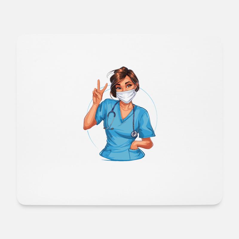 Lustige Krankenschwester mit Humor - Mousepad (Querformat) - Weiß