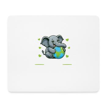 Ist der einzige Planet mit Elefanten Earth Day - Mousepad (Querformat) - Weiß - Vorne