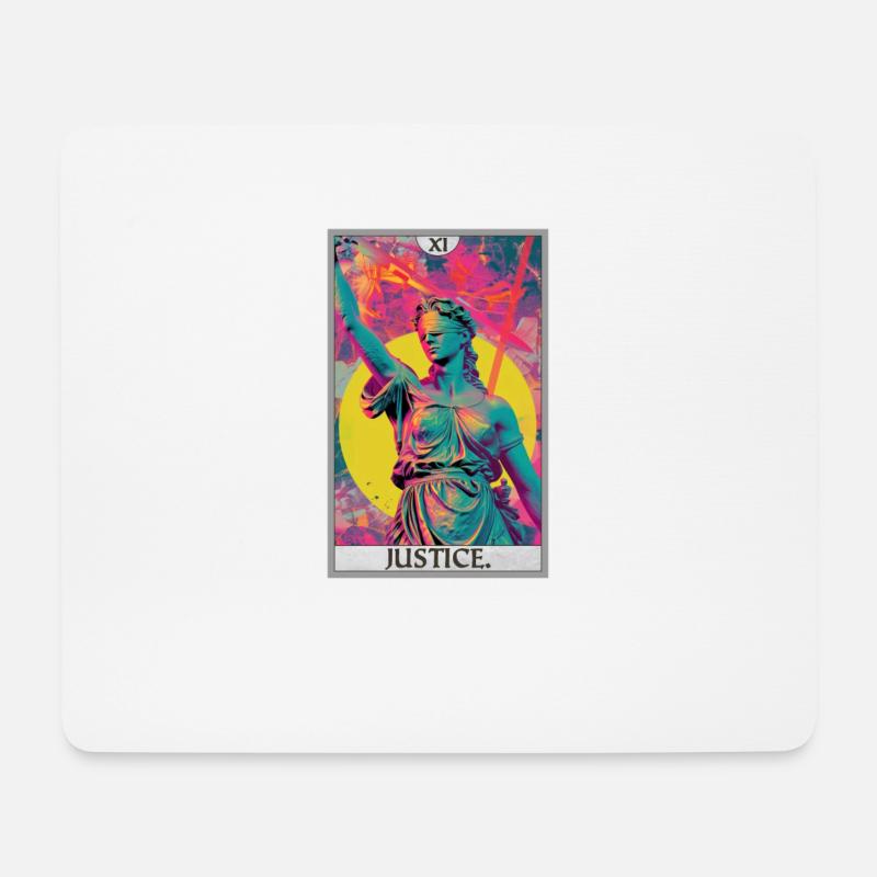 Tarotkarten Tarotkarte Justice Gerechtigkeit - Mousepad (Querformat) - Weiß