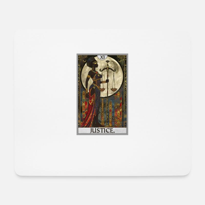 Tarotkarten Tarotkarte Justice Gerechtigkeit - Mousepad (Querformat) - Weiß
