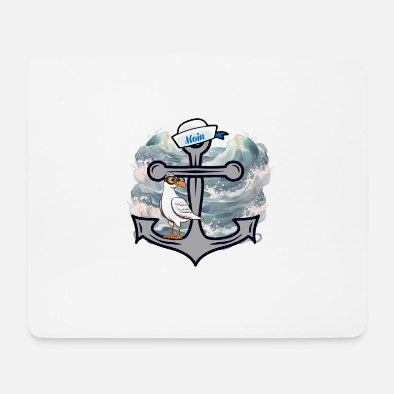 Maritim Möwe Möwen Seefahrer Seemänner - Mousepad (Querformat) - Weiß