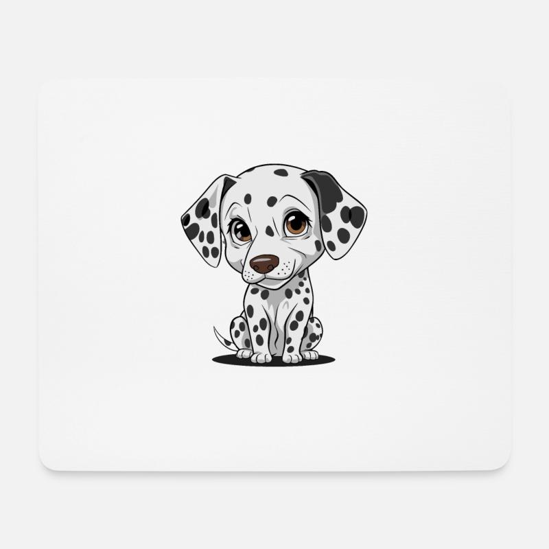 Niedlicher Dalmatiner Welpe Hundekunst - Mousepad (Querformat) - Weiß