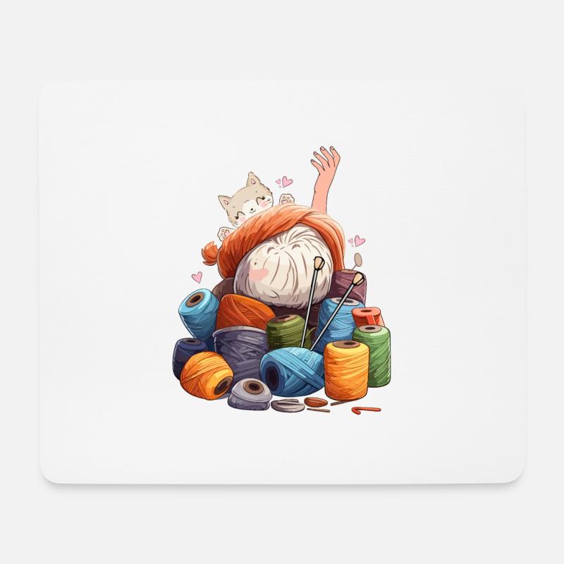 I'm Ok Crochet & Knitting Funny crochet knitting - Mouse Pad (horizontal) - white