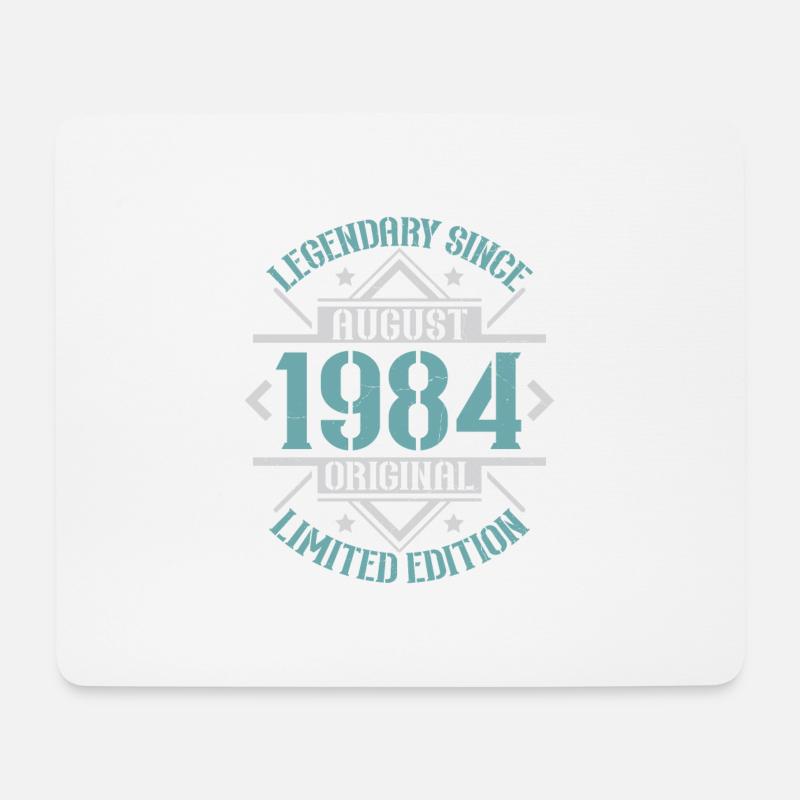 Jahrgang August 1984 Retro Geburtstagsgeschenk - Mousepad (Querformat) - Weiß