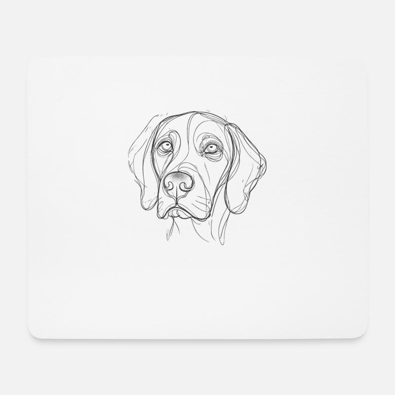 Linie Kunst Plott Hund Plott Hund - Mousepad (Querformat) - Weiß