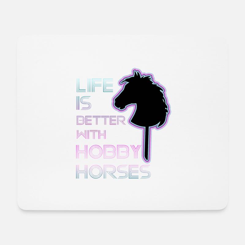 DAS LEBEN IST BESSER MIT STECKENPFERDEN - Mousepad (Querformat) - Weiß