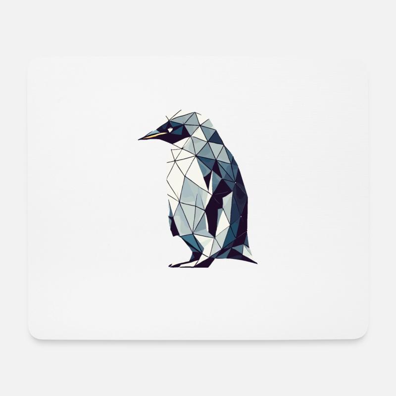 Geometrische Kunst Pinguin Pinguine - Mousepad (Querformat) - Weiß