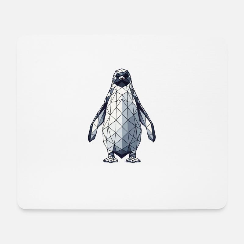 Geometrische Kunst Pinguin Pinguine - Mousepad (Querformat) - Weiß