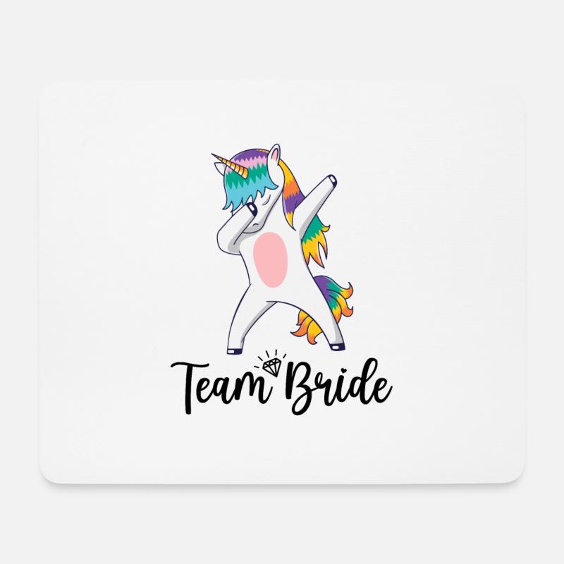 Team Braut Braut Zukunft Junggesellenabschied Geschenk Mädchen Einhorn - Mousepad (Querformat) - Weiß