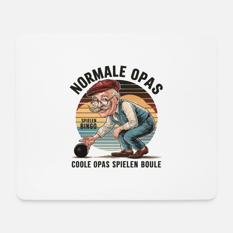 Coole Opas spielen Boule Pétanque Boccia - Mousepad (Querformat) - Weiß