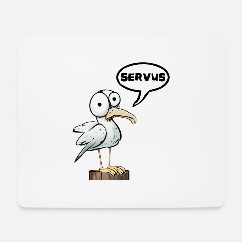 servus Möwe Nordsee Ostsee Laune Möwe - Mousepad (Querformat) - Weiß