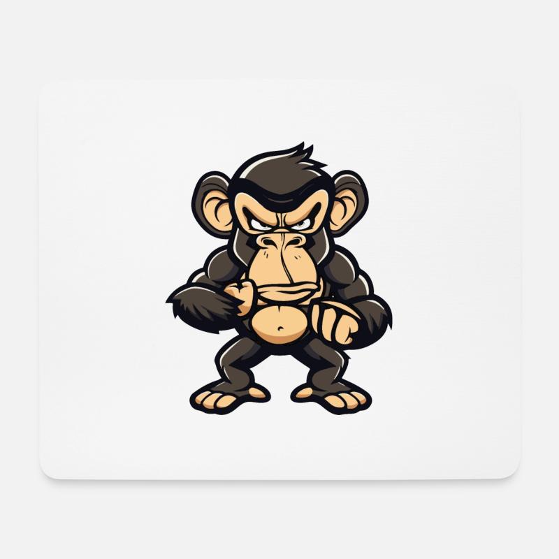 Affe Comic - Mousepad (Querformat) - Weiß