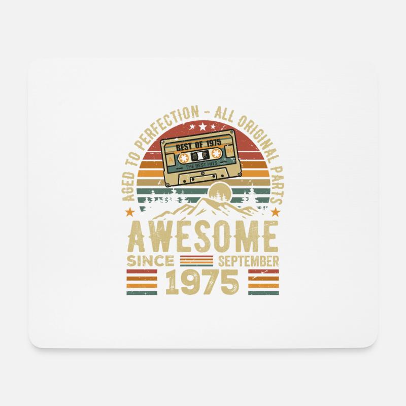 September 1975 Geburtstagsgeschenk September 1975 - Mousepad (Querformat) - Weiß
