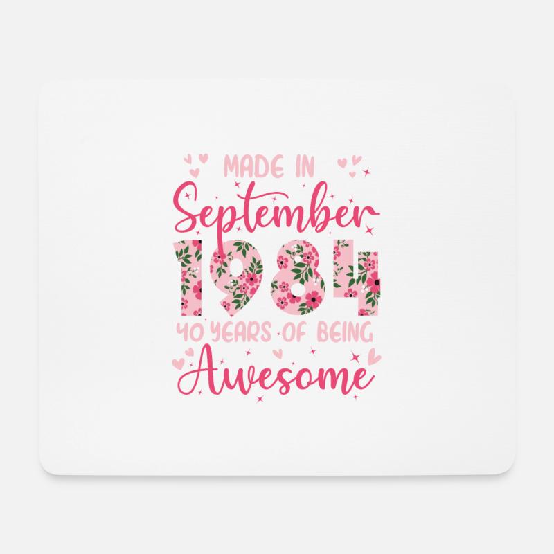 September 1984 30-jähriges Jubiläum der Frau - Mousepad (Querformat) - Weiß