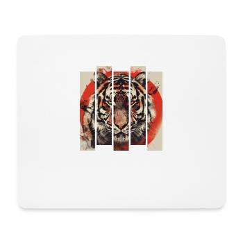 80er Jahre Retro Japanischer Tiger - Mousepad (Querformat) - Weiß - Vorne