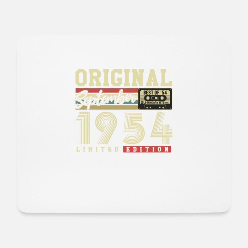 Original September 1954 Jahrgang Geburtstag Retro - Mousepad (Querformat) - Weiß