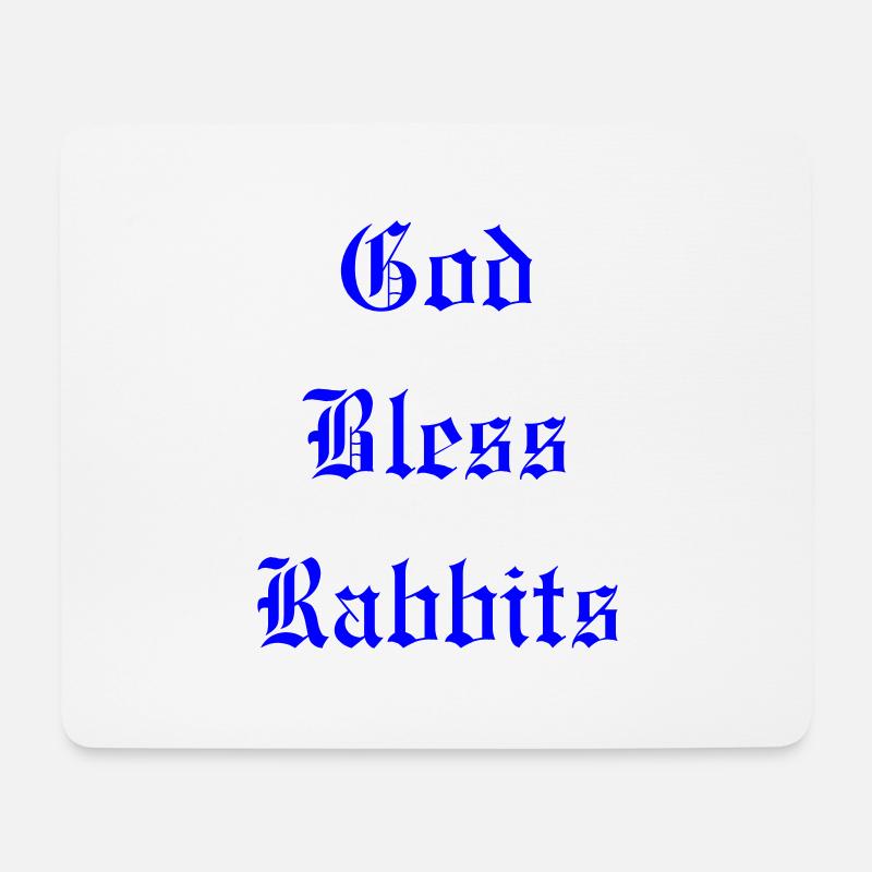 GodBlessRabbits - Mousepad (Querformat) - Weiß