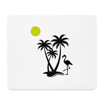 flamingo palmen - Mousepad (Querformat) - Weiß - Vorne