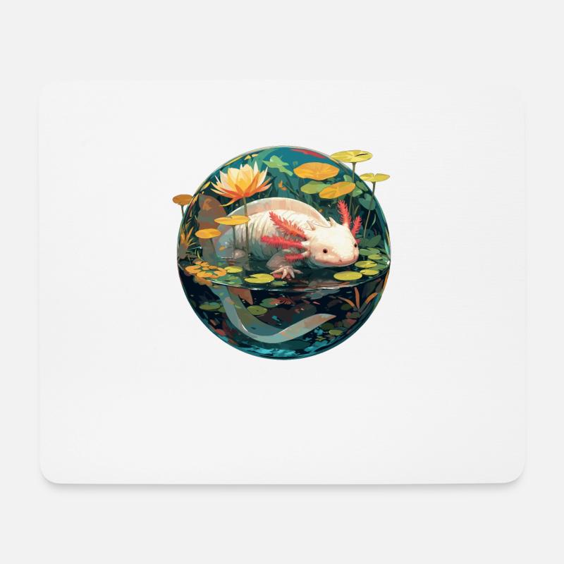 Axolotl - Mousepad (Querformat) - Weiß