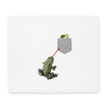 Froschzunge, die nach Kaulquappe in Ihrer Tasche greift - Mousepad (Querformat) - Weiß - Vorne