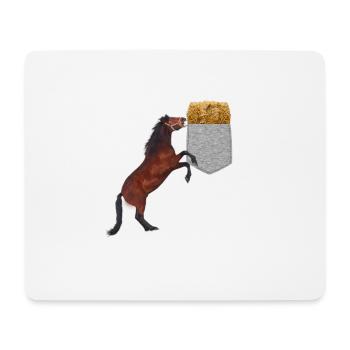 Cheval Cherchant Du Foin Dans Votre Fausse Poche Drôle - Tapis de souris (format paysage) - blanc - Devant