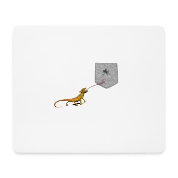 Lizard Tongue Reaching For Fly In Fake Pocket Fun - Mouse Pad (horizontal) - white - Front