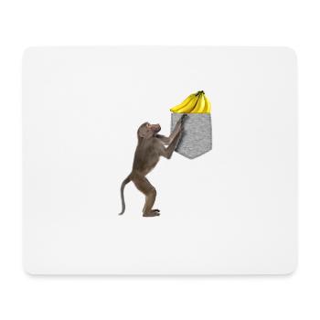 Baboon Monkey Reaching For Banana In Fake Pocket - Mouse Pad (horizontal) - white - Front