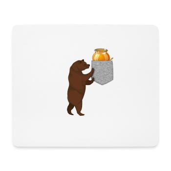 Bär greift nach Honigfass in Ihrer falschen Tasche - Mousepad (Querformat) - Weiß - Vorne